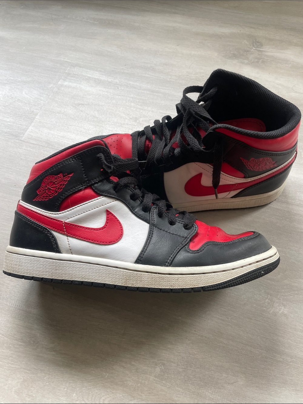 Nike Men’s High-Top Sneakers in Red, Black, White